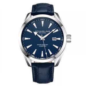 Stuhrling Men’s Forte 3953 Quartz 42mm Classic
Blue Leather Watch